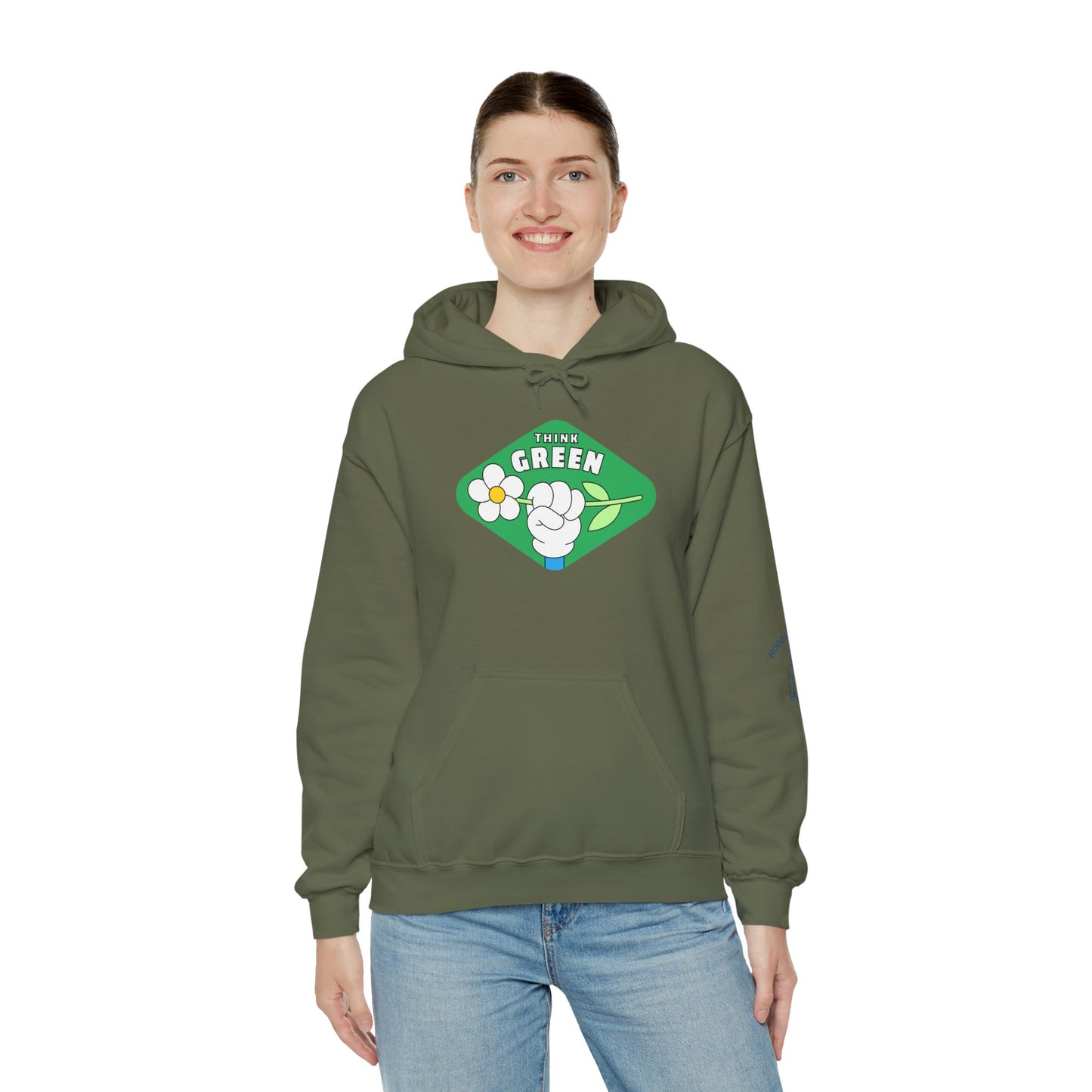 THINK GREEN - Unisex Heavy Blend Hooded Sweatshirt. Stay Warm in Cozy in Winter Classrooms [...]