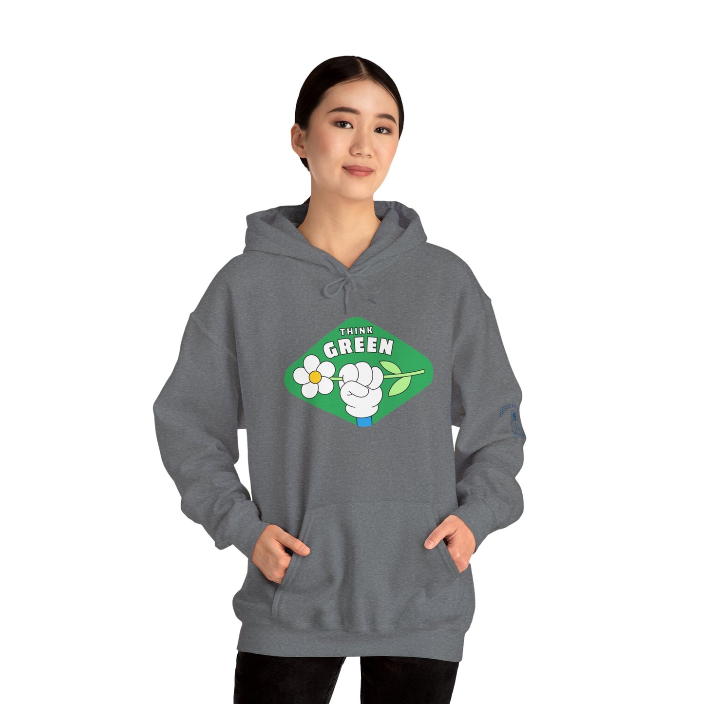 THINK GREEN - Unisex Heavy Blend Hooded Sweatshirt. Stay Warm in Cozy in Winter Classrooms [...]
