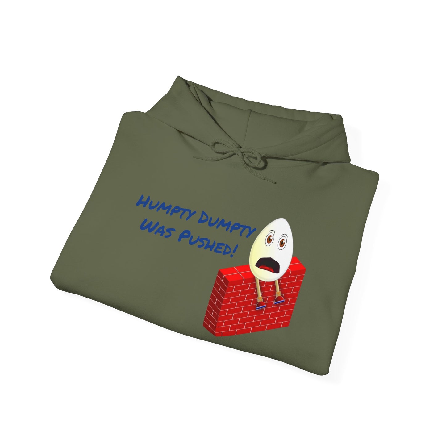 Humpty Dumpty Was Pushed! - Unisex Heavy Blend Hooded Sweatshirt. Stay Warm in Cozy in Winter Classrooms [...]