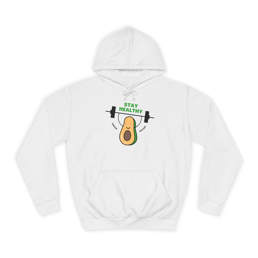 Funny Avocado Gym Hoodie, Stay Healthy Gift, Unisex Workout Sweatshirt, College Student Apparel, Fitness Motivational Wear