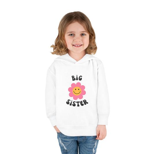 Big Sister - Toddler Fleece Flower Pullover, Hoodie - Cute Kids Fleece Sweatshirt, Spring Outfit, Birthday Gifts, Sibling Celebration