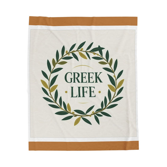 Greek Life Velveteen Plush Blanket, Cozy Greek Decor, College Gift, Sorority/Fraternity Blanket, Home Blanket for Students