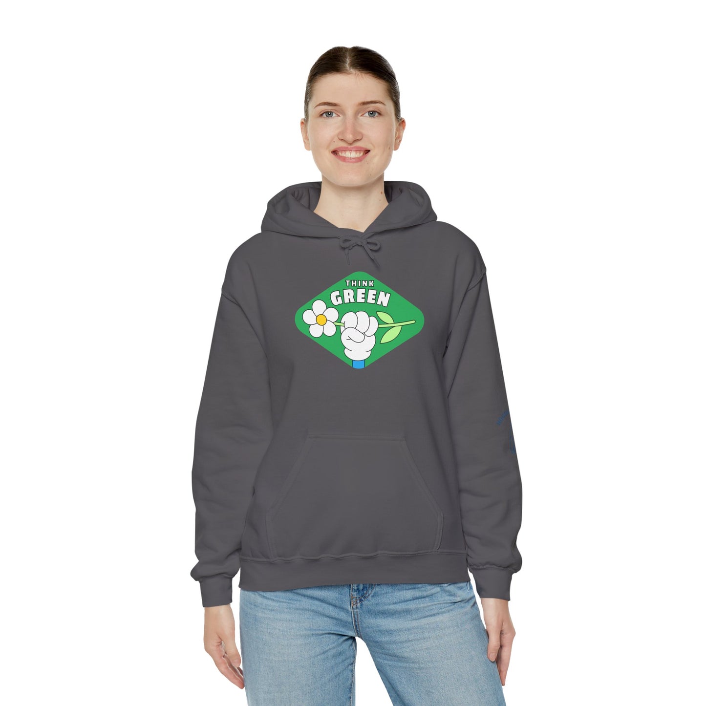THINK GREEN - Unisex Heavy Blend Hooded Sweatshirt. Stay Warm in Cozy in Winter Classrooms [...]