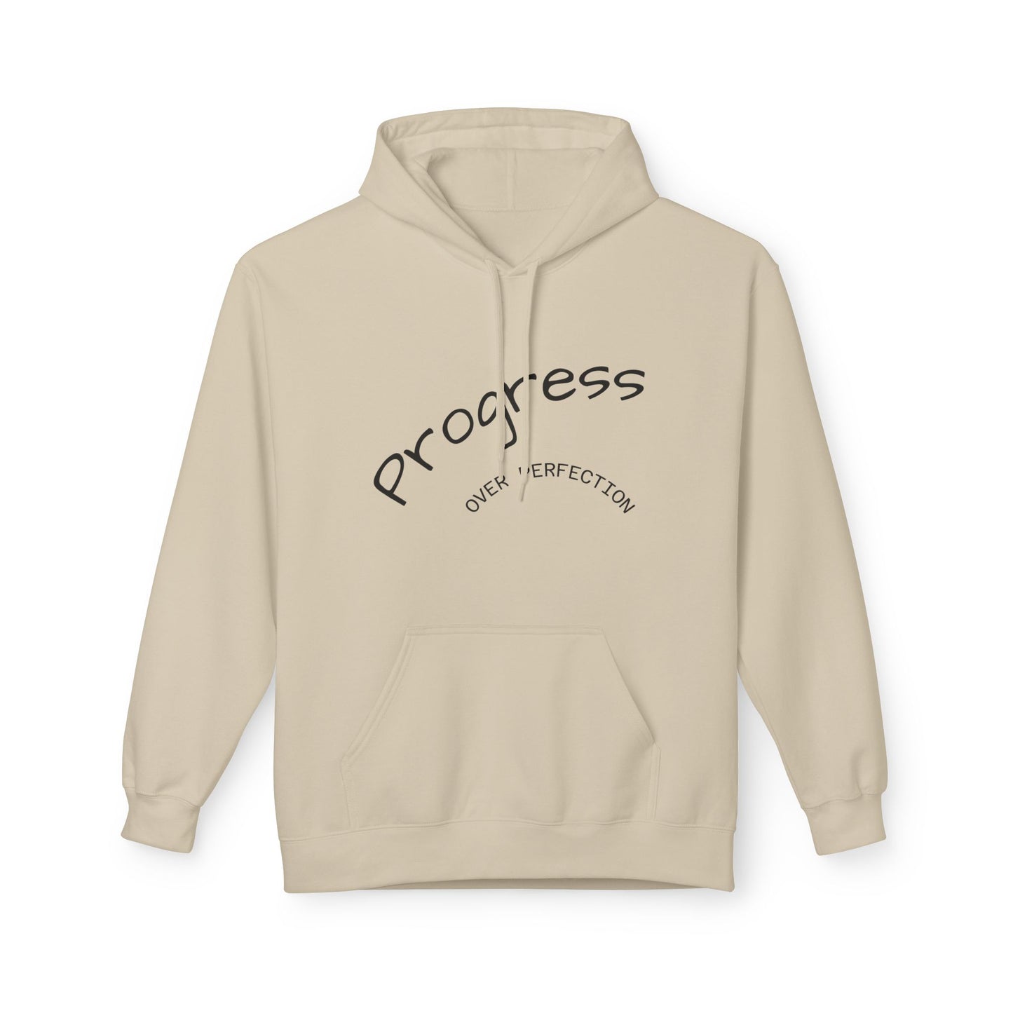 Progress Over Perfection Hoodie, Cozy Fleece Sweatshirt for Self-Care, Unisex Gift for Motivation, Self-Improvement, Relaxation Wear