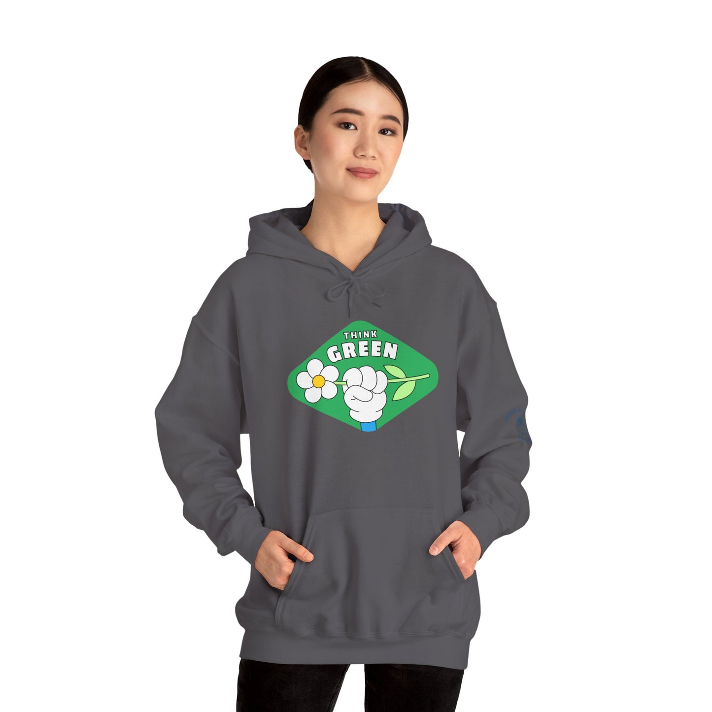 THINK GREEN - Unisex Heavy Blend Hooded Sweatshirt. Stay Warm in Cozy in Winter Classrooms [...]
