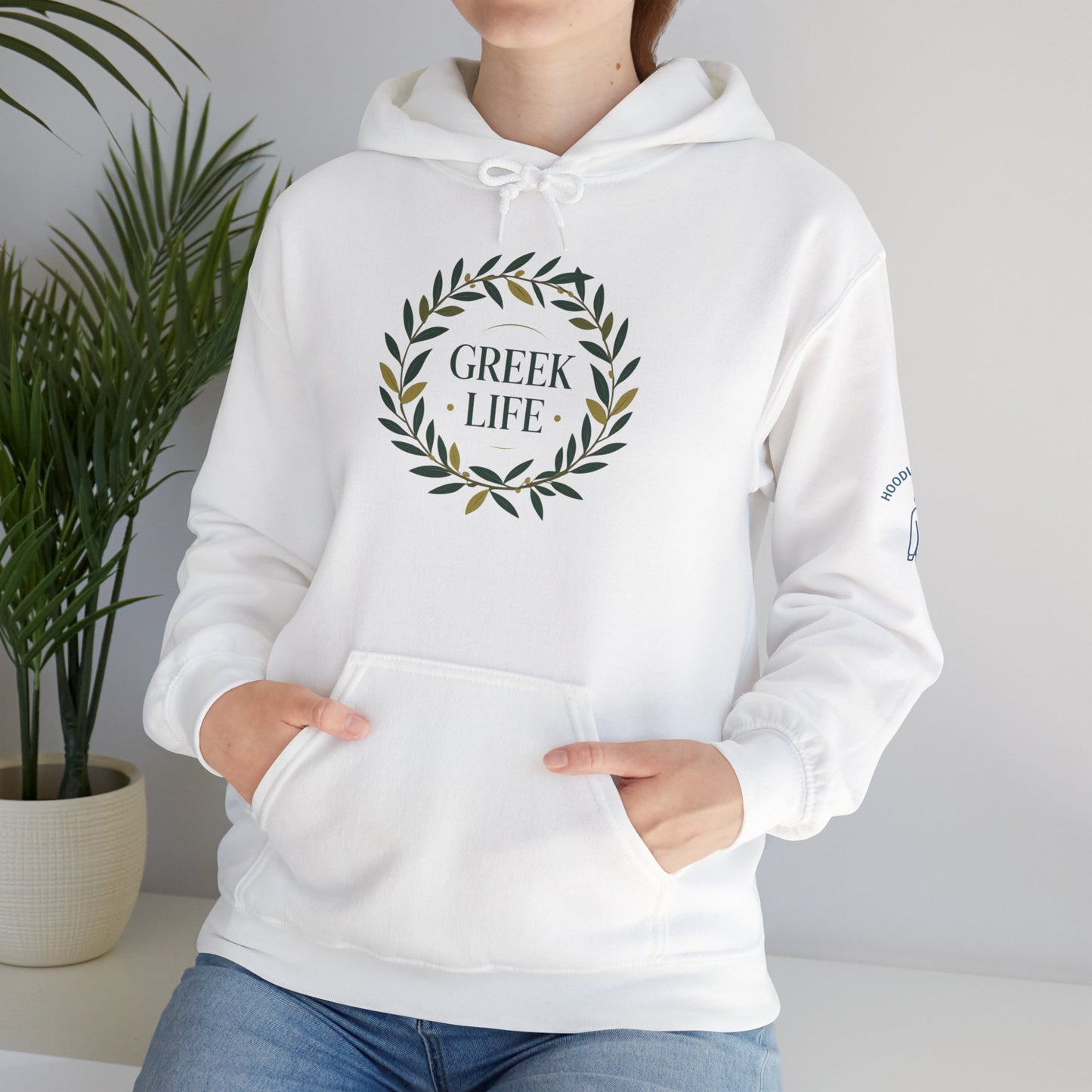 GREEK LIFE - Unisex Heavy Blend Hooded Sweatshirt. Stay Warm in Cozy in Winter Classrooms & Wear your Greek Pride! [...]