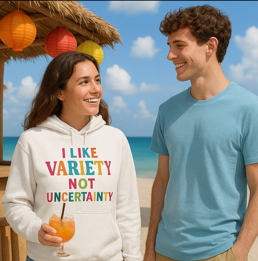 I LIKE VARIETY NOT UNCERTAINTY - Unisex Heavy Blend Hooded Sweatshirt. Stay Warm & Cozy all year long. [...]