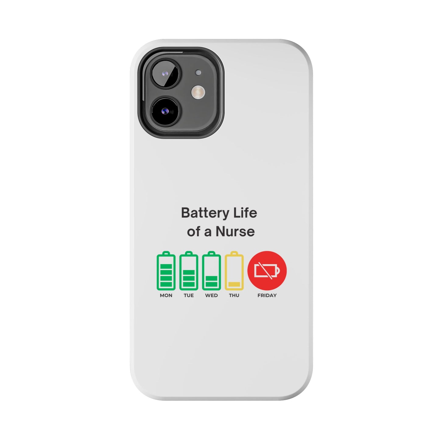 Battery Life of a Nurse - Tough iPhone Cases - Choose your Size