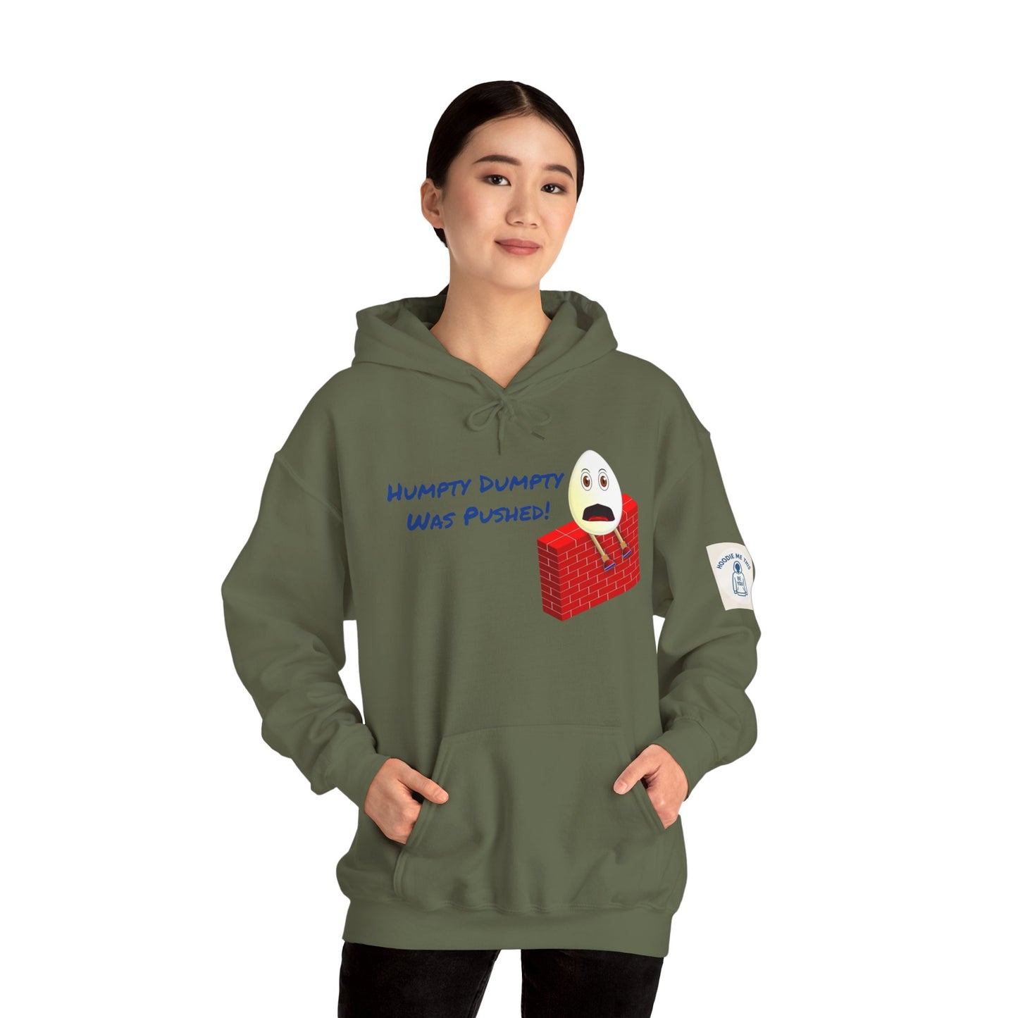 Humpty Dumpty Was Pushed! - Unisex Heavy Blend Hooded Sweatshirt. Stay Warm in Cozy in Winter Classrooms [...]