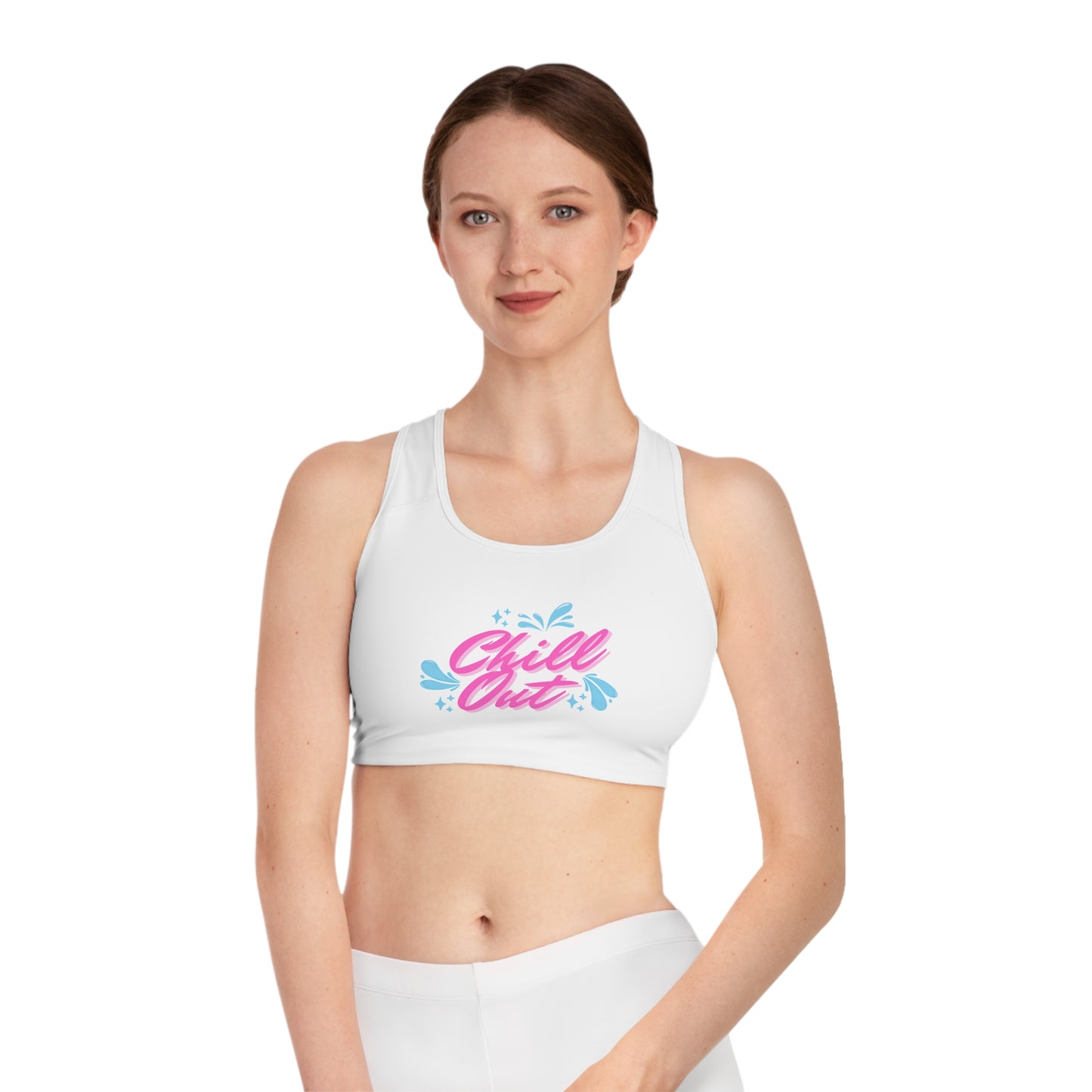 Chill Out -  Sports Bra, Cute Workout Top, Fitness Apparel, Activewear for the Gym or Yoga