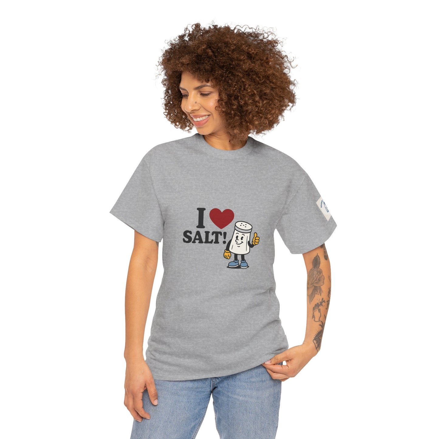 I ❤️ SALT! - Unisex Heavy Cotton Tee, Vintage Style Tee, Casual Wear, Summer Essentials, Gift for Salt Lovers