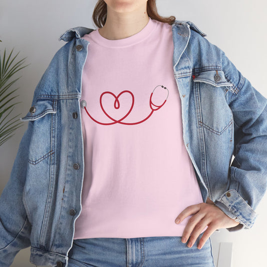 Stethoscope Heart - Unisex Heavy Cotton Tee