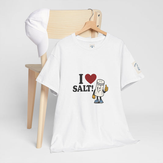 I ❤️ SALT! - Unisex Heavy Cotton Tee, Vintage Style Tee, Casual Wear, Summer Essentials, Gift for Salt Lovers