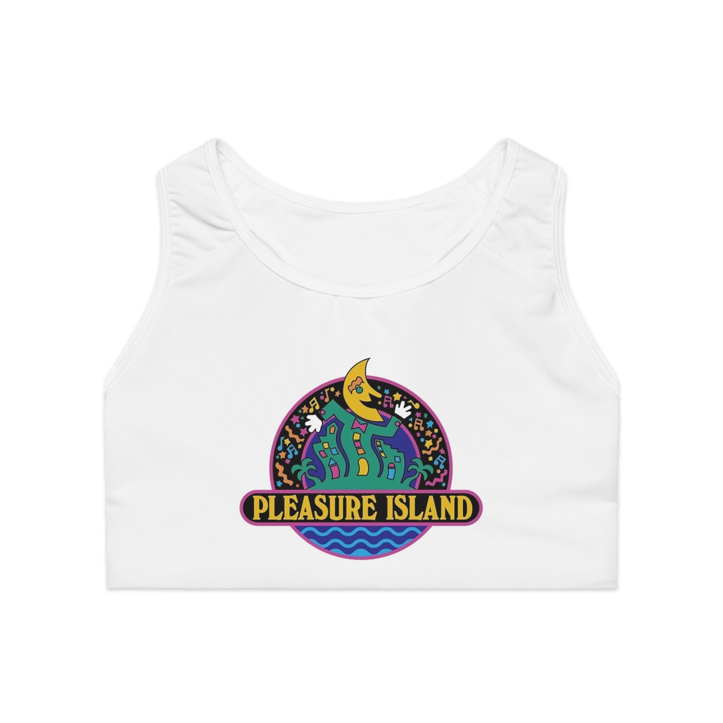 Retro Pleasure Island  -  Sports Bra, Cute Workout Top, Fitness Apparel, Jeep Lover Gift, Activewear for the Gym or Yoga