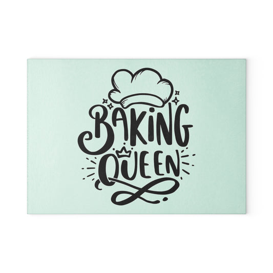 Baking Queen Glass Cutting Board, Kitchen Decor, Gift for Grill Lovers, Unique Cooking Gifts, Housewarming Gift