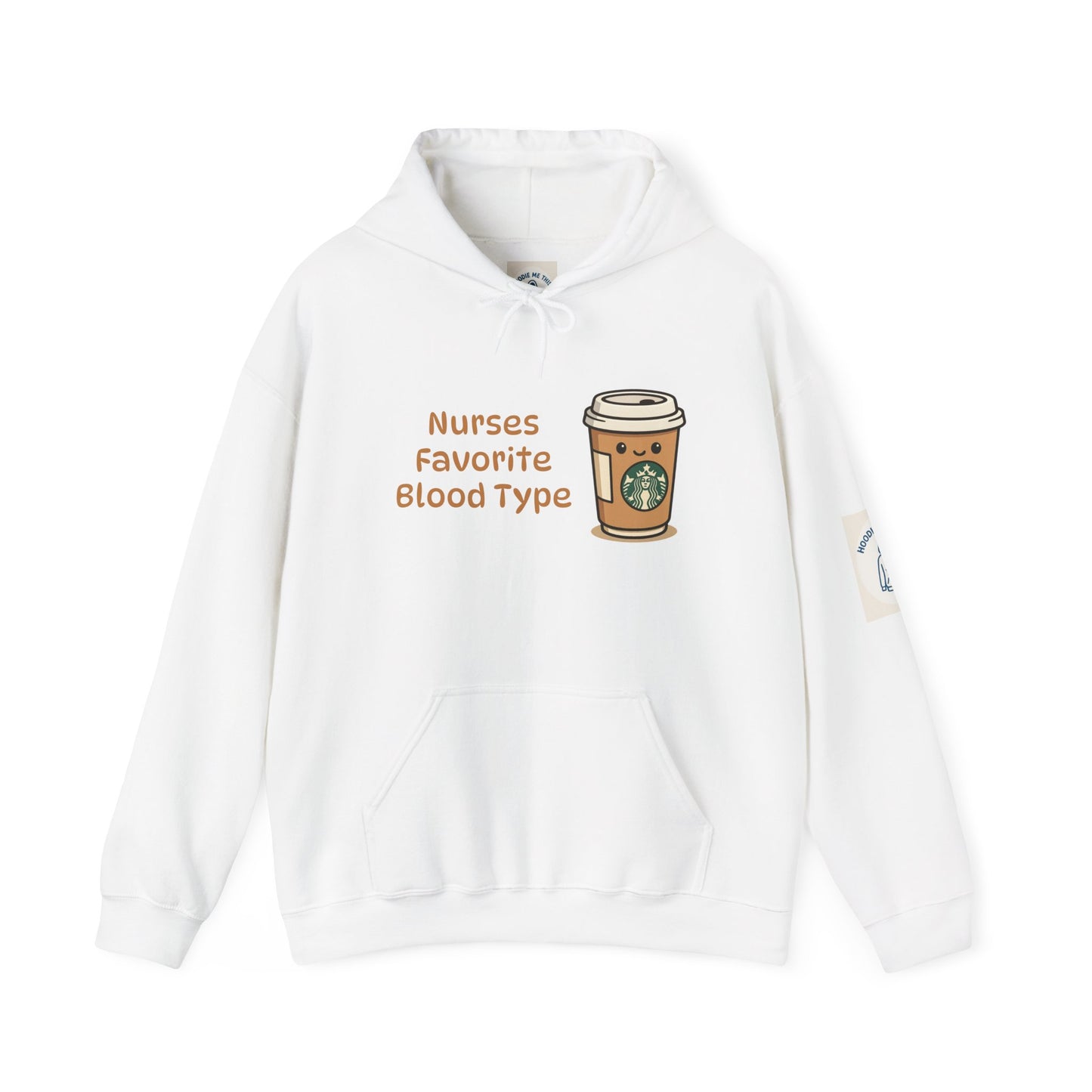 Nurse Humor Hoodie - Nurses Favorite Blood Type - Funny Gift for Nurses, Cozy Sweatshirt for Healthcare Workers