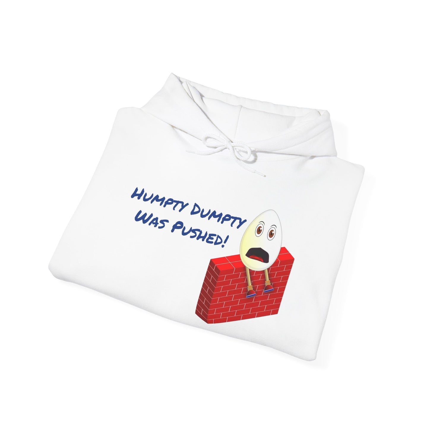 Humpty Dumpty Was Pushed! - Unisex Heavy Blend Hooded Sweatshirt. Stay Warm in Cozy in Winter Classrooms [...]