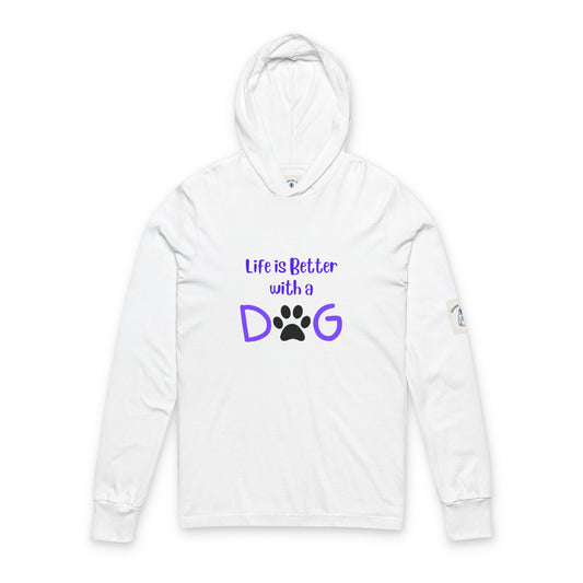 Life is Better with a Dog - Unisex Hooded Long Sleeve Tee, Cute Hoodie for Gift, Funny T-Shirt for Summer, Humor Apparel, Unisex Streetwear