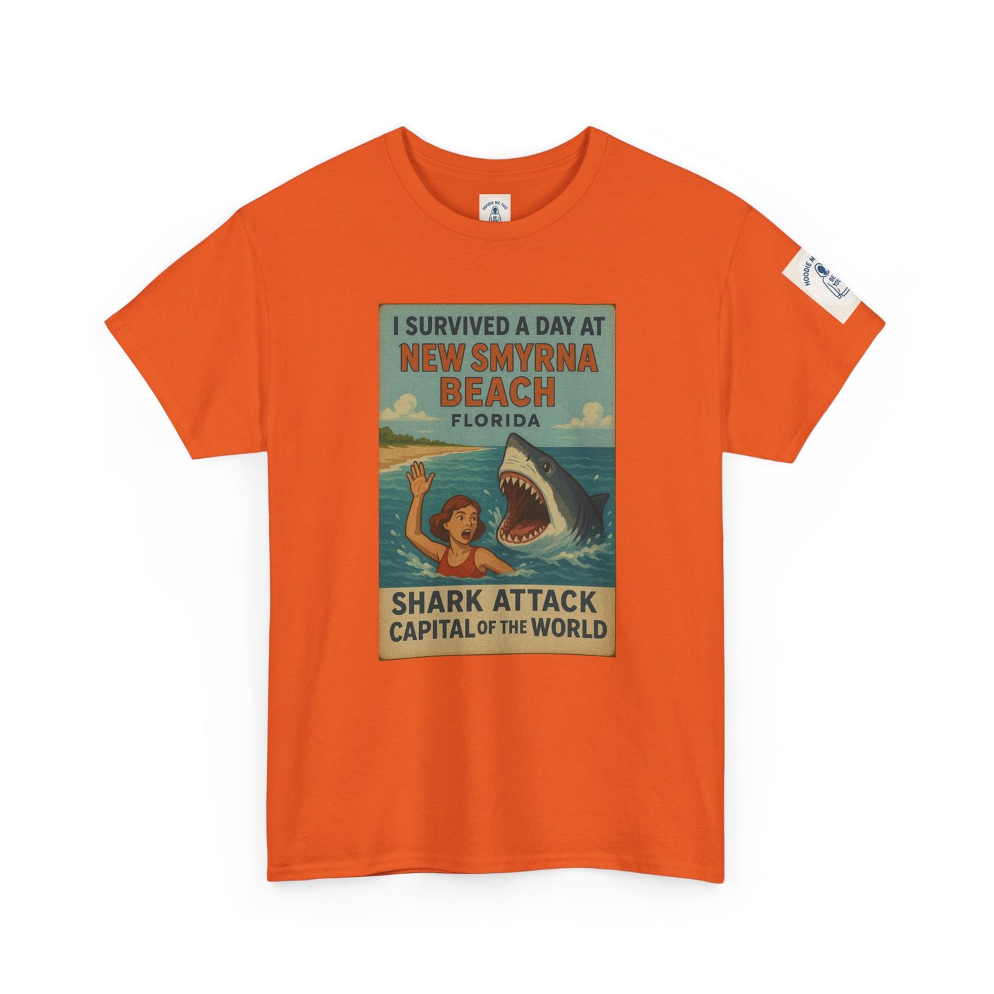 I SURVIVED A DAY AT NSB… - Unisex Heavy Cotton Tee, Vintage Style Tee, Casual Wear, Summer Essentials, Gift for Beach Lovers