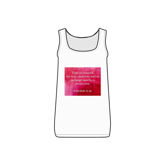 Time to yourself… Women's Micro Ribbed Tank | Cute Casual Summer Top, Work Life Balance, Lounge Wear