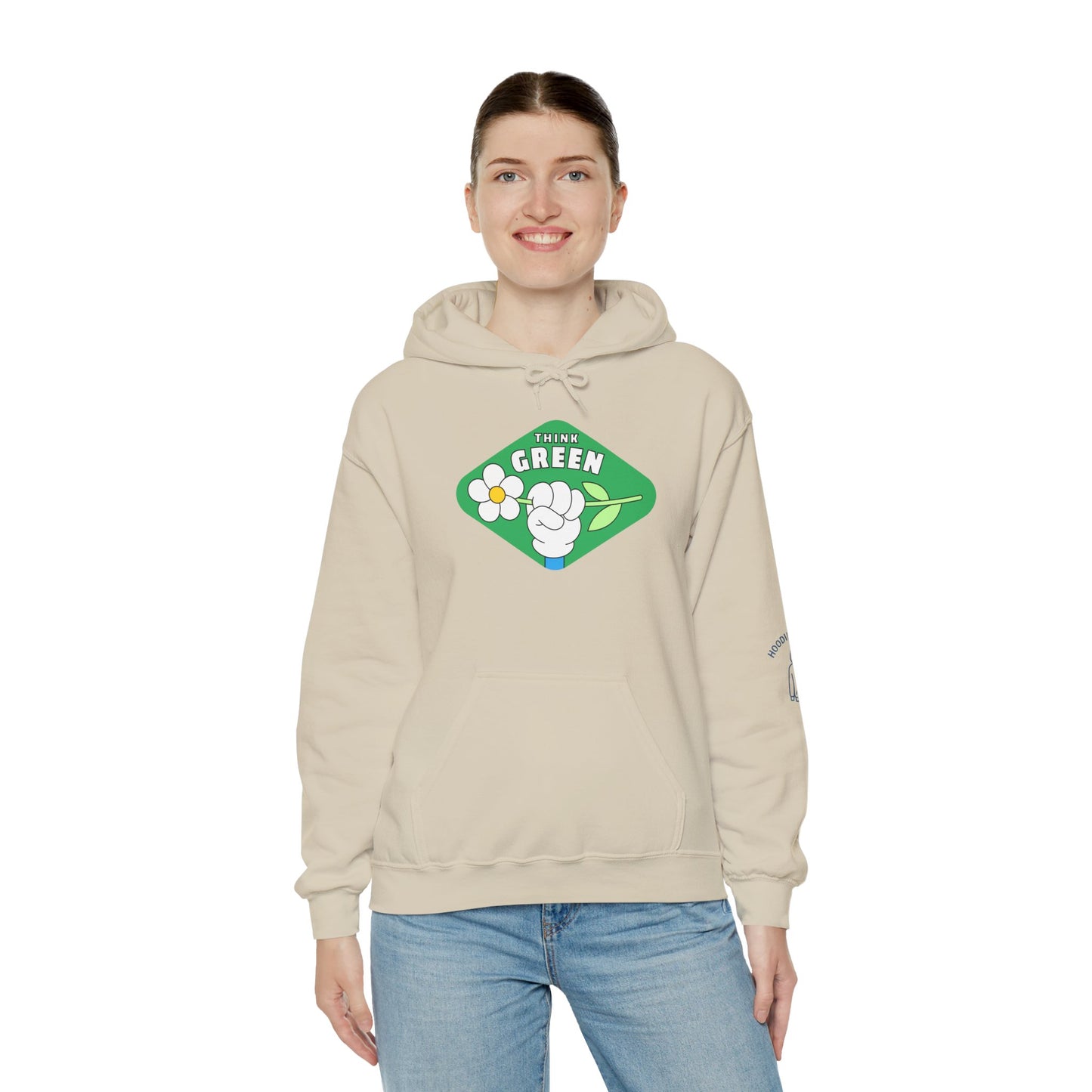 THINK GREEN - Unisex Heavy Blend Hooded Sweatshirt. Stay Warm in Cozy in Winter Classrooms [...]