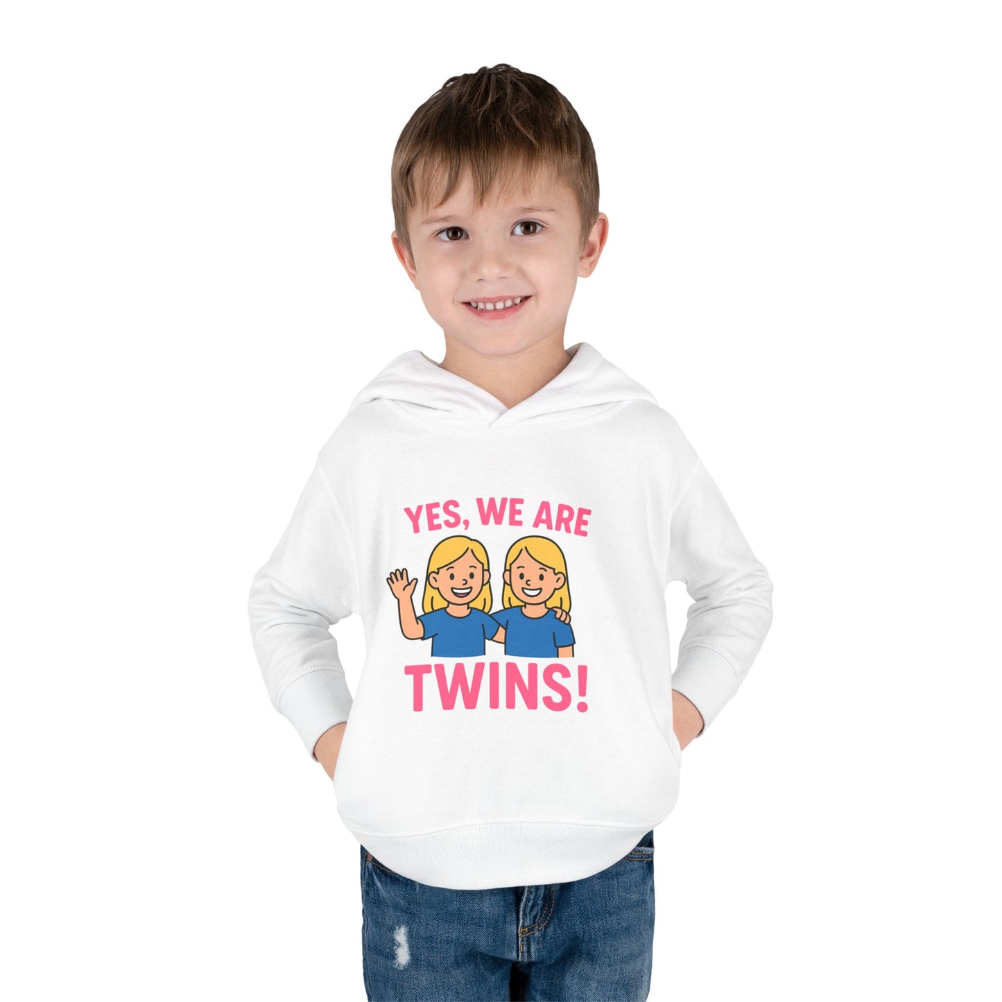 YES, WE ARE TWINS! - Toddler Sisters Fleece Flower Pullover, Hoodie - Cute Kids Fleece Sweatshirt, Spring Outfit, Birthday Gifts, Sibling Celebration