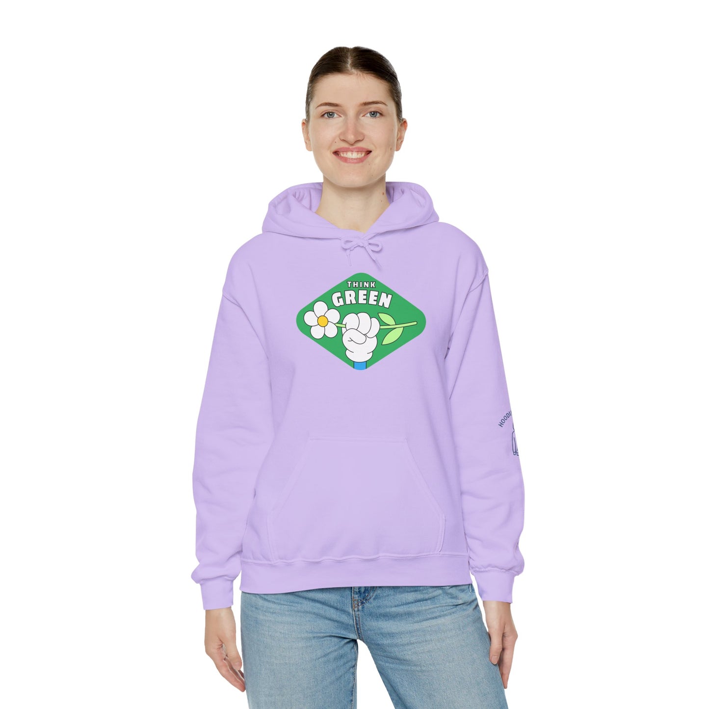 THINK GREEN - Unisex Heavy Blend Hooded Sweatshirt. Stay Warm in Cozy in Winter Classrooms [...]